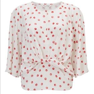 Miss Selfridge spotted twist blouse. SIze 6. NWT